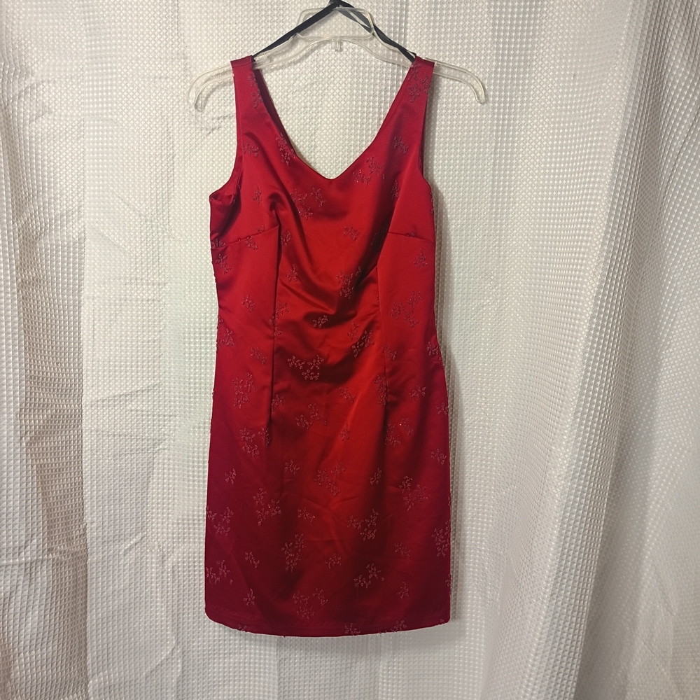All that Jazz Red Embroidered Sleeveless Mini Dress